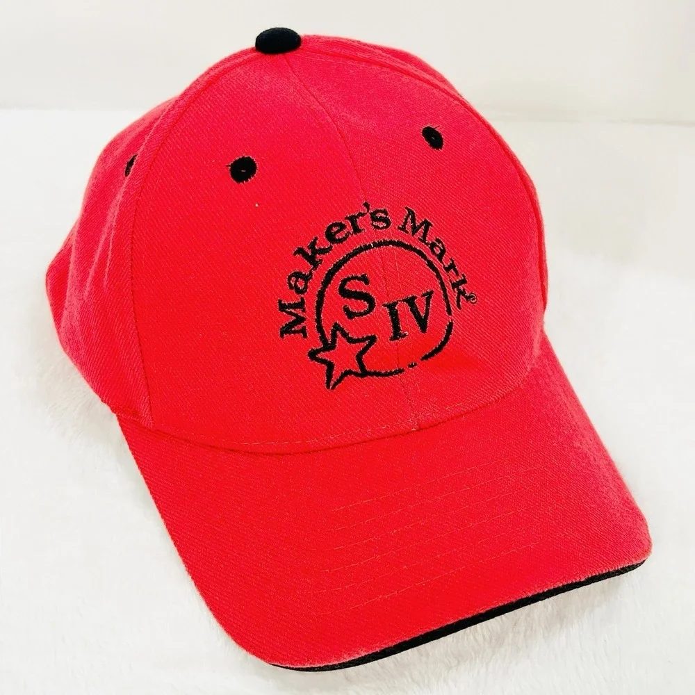 Maker's Mark Logo Hat Cap Adjustable Strapback Red Outdoors Casual Workwear‎